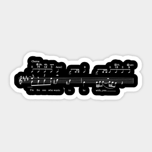 To Be With You - Mr Big - white font - sheet music Sticker